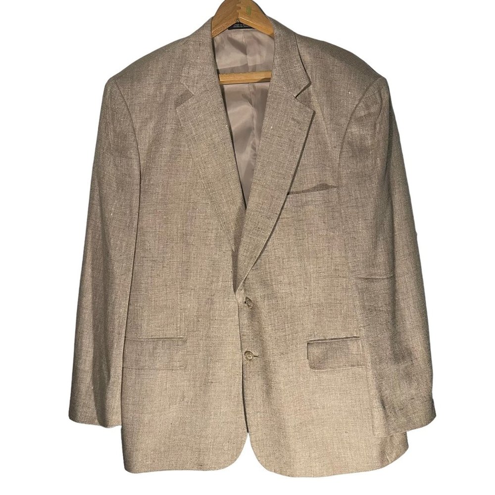 Towncraft Men's Sport Coat Lined 100% Silk Brown Size 48L